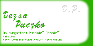 dezso puczko business card